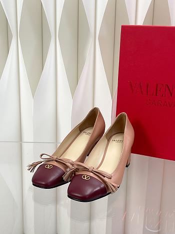 VALENTINO | Vlogo 6cm Garavani Valet Du Roi Nude Pink/Burgundy