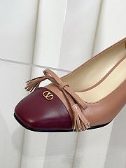 VALENTINO | Vlogo 6cm Garavani Valet Du Roi Nude Pink/Burgundy - 3