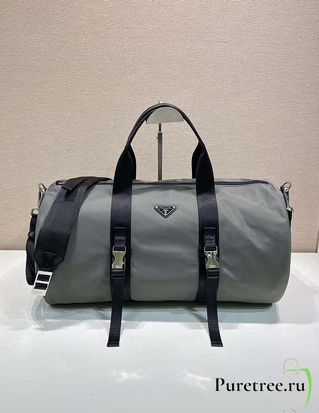 PRADA | Re-Nylon and Saffiano leather duffle bag sage gray - 1