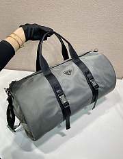 PRADA | Re-Nylon and Saffiano leather duffle bag sage gray - 3