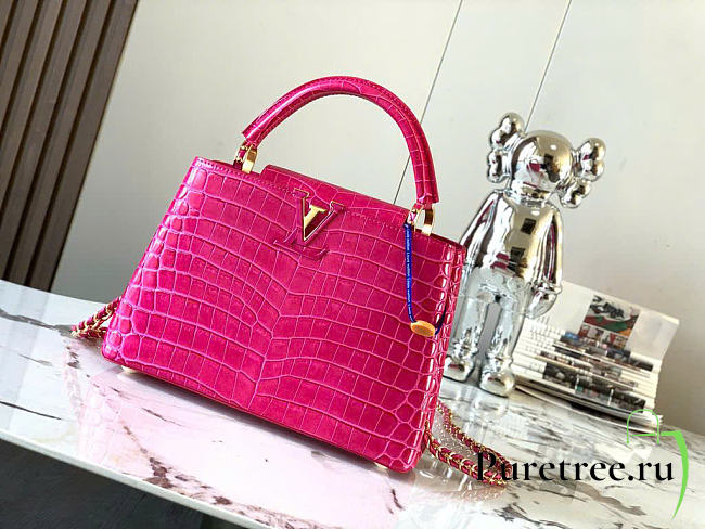 LOUIS VUITTON | BB Capucine Pink Crocodile Embossed Leather - 1