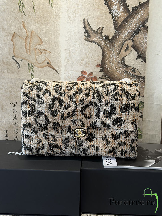 CHANEL | Leopard Print Tweed Classic Flap Bag - 1