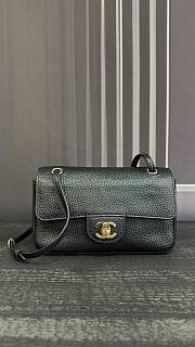CHANEL | Mini Grained Calfskin Maxi Flap Bag In Black - 1