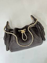 CHANEL | Mini 25 Hobo Bag Pony Hair Gold Hardware Charcoal Gray - 2