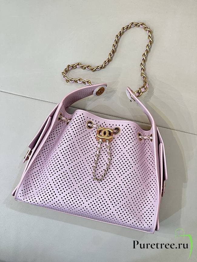 CHANEL | Calfskin Small Chanel 25 Handbag Pink - 1