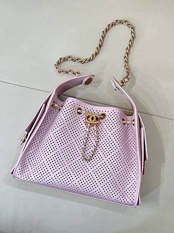 CHANEL | Calfskin Small Chanel 25 Handbag Pink