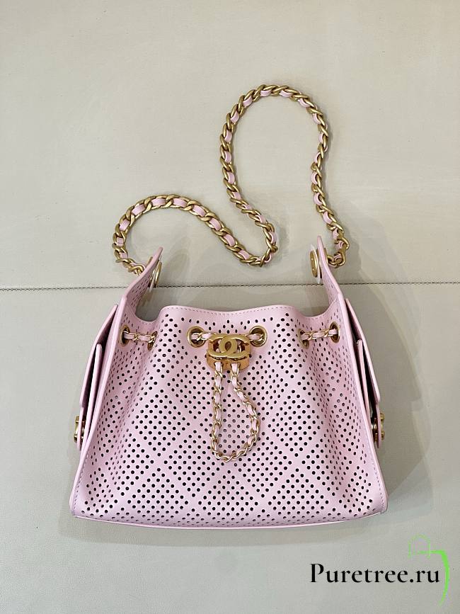 CHANEL | Calfskin Mini Chanel 25 Handbag Pink - 1