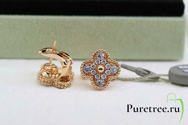 VCA | Diamond Vintage Alhambra Earrings In Gold - 1