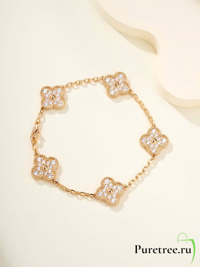 VCA | Diamond Vintage Alhambra Bracelet In Gold - 1