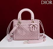 DIOR | Medium Sac Lady Bag Woven Calfskin In Pink - 1