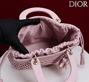 DIOR | Medium Sac Lady Bag Woven Calfskin In Pink - 6