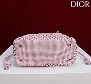 DIOR | Medium Sac Lady Bag Woven Calfskin In Pink - 3