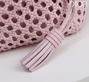 DIOR | Medium Sac Lady Bag Woven Calfskin In Pink - 2