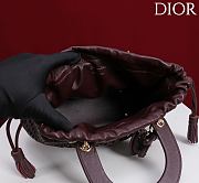 DIOR | Medium Sac Lady Bag Woven Calfskin In Burgundy - 6