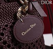 DIOR | Medium Sac Lady Bag Woven Calfskin In Burgundy - 2