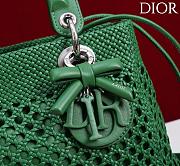 DIOR | Medium Sac Lady Bag Woven Calfskin In Green - 4
