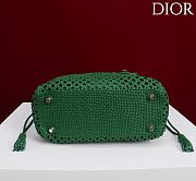 DIOR | Medium Sac Lady Bag Woven Calfskin In Green - 3