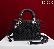 DIOR | Medium Sac Lady Bag Woven Calfskin In Black - 1