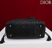 DIOR | Medium Sac Lady Bag Woven Calfskin In Black - 5