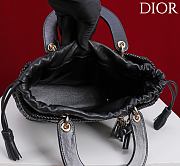 DIOR | Medium Sac Lady Bag Woven Calfskin In Black - 2
