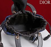 DIOR | Medium Sac Lady Bag Woven Calfskin In Blue/black - 2