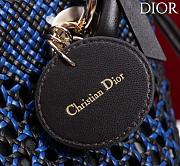DIOR | Medium Sac Lady Bag Woven Calfskin In Blue/black - 6
