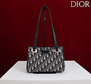 DIOR | Small Dior Promenade Shopping Bag Blue Dior Oblique Jacquard - 1