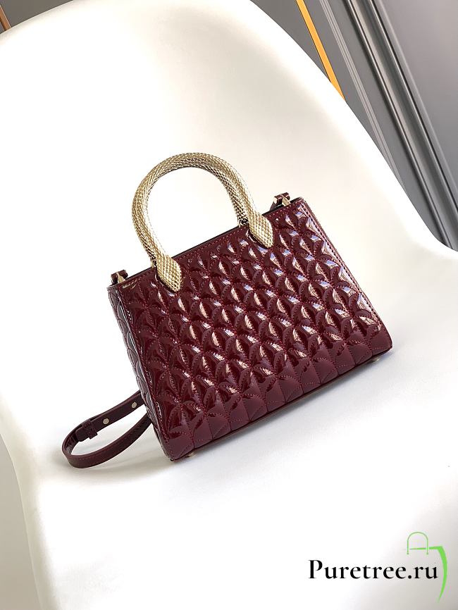 BVLGARI | Serpentine Duo Top Handle Bag In Burgundy - 1
