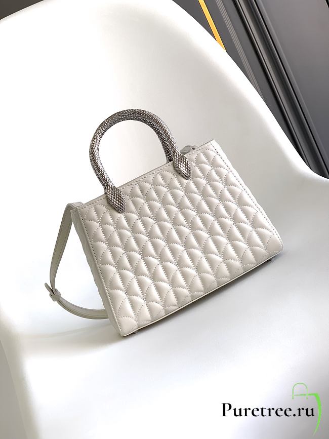 BVLGARI | Serpentine Duo Top Handle Bag In White - 1