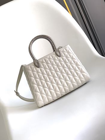 BVLGARI | Serpentine Duo Top Handle Bag In White