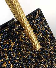 BVLGARI | Mini Crystal Dust Tote Shades Of Black Champagne Gold - 5