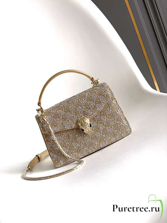BVLGARI | Serpenti Forever Day-to-Night Shoulder Bag In Light Gold - 1
