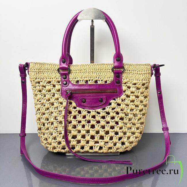 BALENCIAGA | Women's Le City Basket Small in Natural/purple - 1