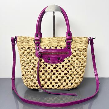 BALENCIAGA | Women's Le City Basket Small in Natural/purple