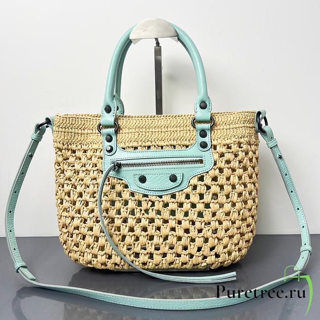 BALENCIAGA | Women's Le City Basket Small in Natural/mint - 1