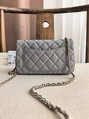 CHANEL | Grey Quilted Lambskin Mini Rectangular Flap Bag  - 4