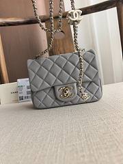 CHANEL | Grey Quilted Lambskin Nano Rectangular Flap Bag - 1
