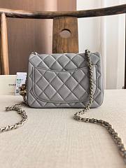 CHANEL | Grey Quilted Lambskin Nano Rectangular Flap Bag - 6