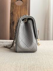 CHANEL | Grey Quilted Lambskin Nano Rectangular Flap Bag - 5