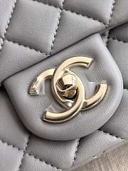 CHANEL | Grey Quilted Lambskin Nano Rectangular Flap Bag - 3