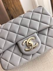 CHANEL | Grey Quilted Lambskin Nano Rectangular Flap Bag - 2
