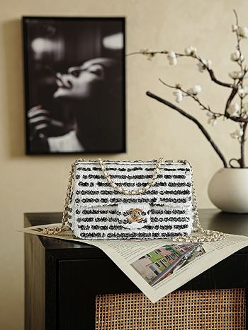 CHANEL | Camellia Sequin Mini Flap Bag 