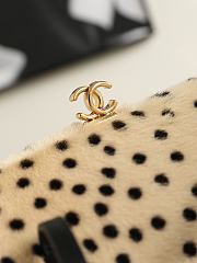 CHANEL | Pony Hair Cheetah Print Pretty CC Clutch With Strap Light Beige Black - 5