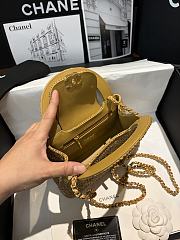 CHANEL | Braided Raffia Nano Kelly Flap Bag Dark Beige - 6