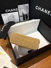 CHANEL | Braided Raffia Nano Kelly Flap Bag Dark Beige - 3