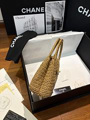 CHANEL | Braided Raffia Nano Kelly Flap Bag Dark Beige - 2