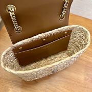 YSL | Mini Manon in raffia naturel and brick - 4