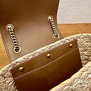 YSL | Mini Manon in raffia naturel and brick - 3