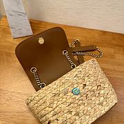 YSL | Mini Manon in raffia naturel and brick - 2
