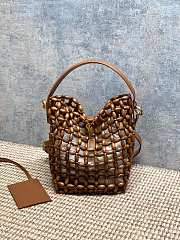 YSL | Le 5 A 7 Beaded Wood Hobo Bag Brown - 1